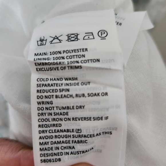 Bardot | Lila Flounce Eyelet Long Sleeve Mini Dress in Water Floral - Sz L/US 8 - Picture 13 of 13